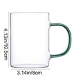 thumbnail image 3 of Taza de Vidrio de Borosilicato Resistente Al Calor de 400 Ml - Taza de Café Duradera, Verde MNFD, 3 of 6