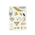 thumbnail image 3 of Wrapables® Celebrity Inspired Temporary Tattoos in Metallic Gold Silver and Black (6 Sheets), Large, Feathers & Floral, 3 of 8
