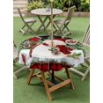 thumbnail image 3 of Outdoor Tablecloth with Umbrella Hole and Zipper, Black Red Snowman Christmas Round Table Cloth 60 Inch Waterproof Tablecloth, Xmas Tree Snowflake Winter Picnic Table Cover for Patio Camping, 3 of 7