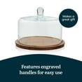 thumbnail image 6 of Libbey Acacia Wood Cake Stand with Lid, Ball Top Handle Cake Holder with Lid, Covered Pastry Holder, Durable Glass Dome Cover, 6 of 7