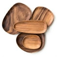 thumbnail image 2 of Irregular Walnut Wood Serving Tray for Home Decor, Wood Platters & Dish Plates for Fruits, Cupcakes, Sushi, Food, Dish Wood Tray Decor, 2 of 8