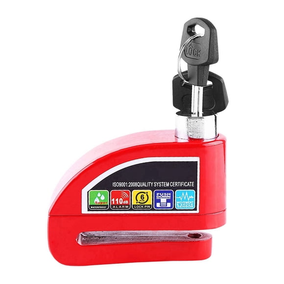 Sistema de alarma de seguridad antirrobo para freno de disco de motocicleta, scooter y bicicleta, color rojo