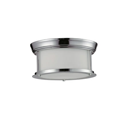 

Flush Mounts 2 Light With Chrome Finish Steel Medium Base Bulb 11 inch 120 Watts