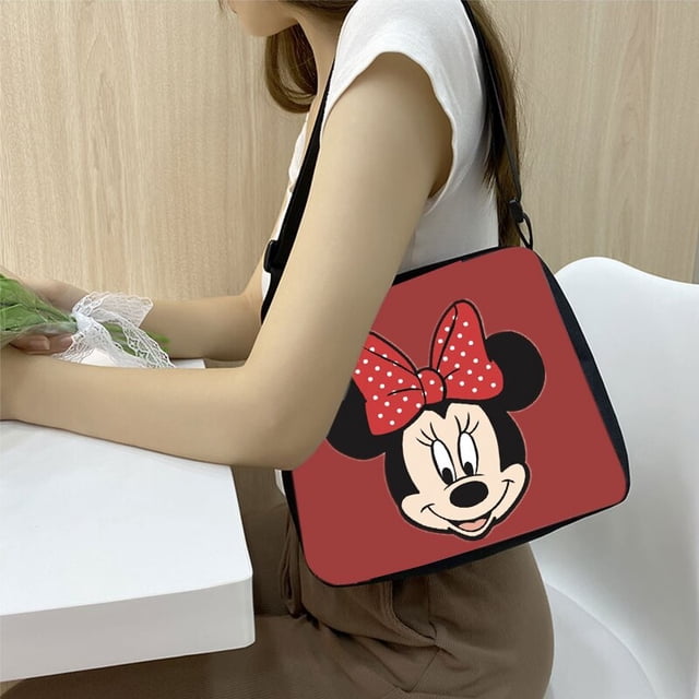 Nuevos bolsos de mano de Mickey Mouse de Disney para mujer, bolso cruzado de moda con estampado de dibujos animados de princesa Frozen Minnie, bolso de mano para niñas, tarjetero Gao Jinjia LED