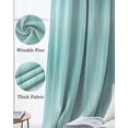 thumbnail image 3 of Turquoise Blackout Curtains for Bedroom Living Room Darkening Curtains 54 Inch Long Modern Abstract Art Ombre Striped Short Curtain for Small Window Treatment Insulated Grommet Drapes 52"x54"x2, 3 of 9