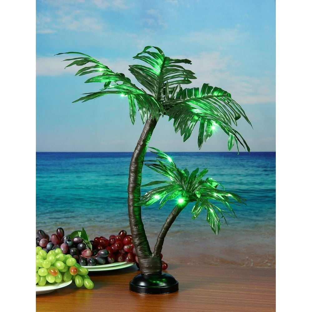 Lightshare LED Twins Palm Tree Bonsai, 24''