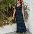 thumbnail image 6 of Modern Cute Blue And Green Plaid Sleeveless Dress Summer Women Clothes Dress for Pregnant Women Dresses, 6 of 9