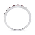 thumbnail image 4 of 10kt White Gold Womens Round Ruby Beaded Chevron Stackable Band Ring 1/10 Cttw, 4 of 4