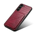thumbnail image 5 of Allytech Slim Case Compatible with Samsung Galaxy S23 Plus, Crocodile Print PU Leather Magnetic Hidden Card Holder Kickstand Shockproof Full Body Protective Wallet Case for Women Men, Red, 5 of 7