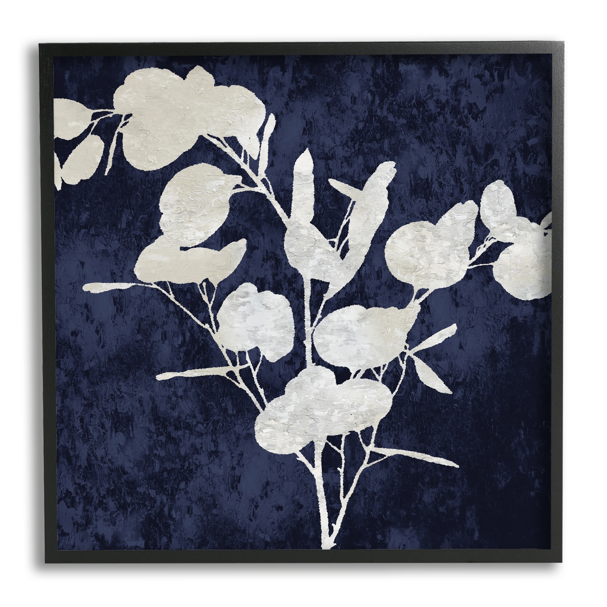 Stupell Industries Abstract Plant Leaves Modern Botanical Shapes Graphic Art Black Framed Art Print Wall Art, Design by Danielle Carson