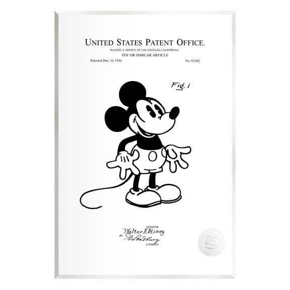 Stupell Industries Mouse Character Toy Diagram Graphic Art Unframed Art Print Wall Art, Design by Karl Hronek