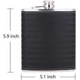 thumbnail image 3 of TOX TANEAXON 18 oz Black 3D Leather Pattern Large Capacity Stainless Steel Whiskey Liquor Alcohol Hip Flask with Leather Wrapped, 3 of 6