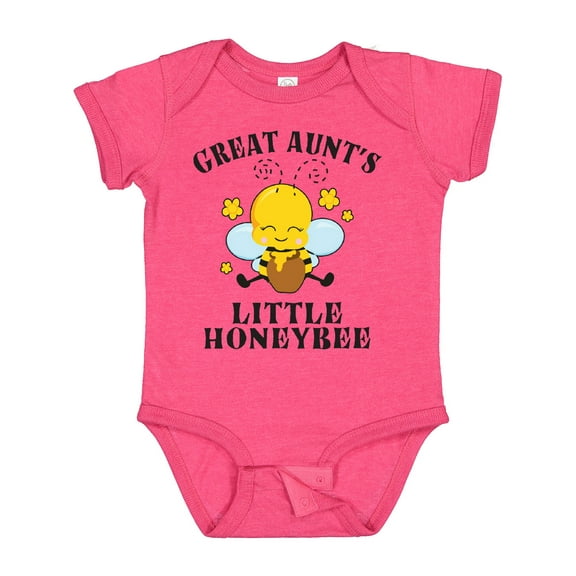 Inktastic Cute Bee Great Aunt's Little Honeybee with Stars Boys or Girls Baby Bodysuit