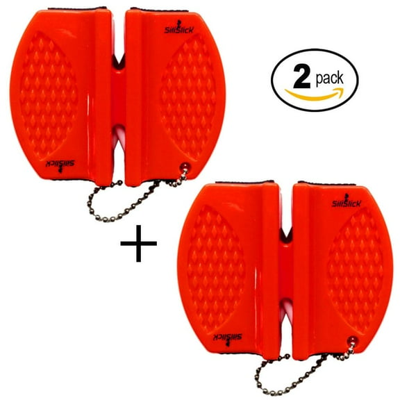 SiliSlick 2 Stage Portable Knife Sharpener, Tungsten and Ceramic Blades, bundle of 2