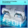 thumbnail image 3 of Vertical Stand Compatible with PS5 & PS5 Slim & PS Pro Game Consoles, with Game Controller Charging, Console Cooling-White, 3 of 8