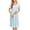 Baby Blue, variant on Cotton Nightgowns for Women Short Sleeve House Dress Pleated Night Gown Button Sleep Shirt Ladies Nightdress