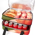 thumbnail image 5 of Peach Insulated Double Layered Lunch Bag with Two Compartments, Large Capacity 7.1x11.4x16.1 Inches, Handheld Meal Bag for Men and Women, 5 of 6