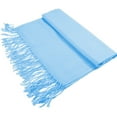 thumbnail image 5 of Glory Max Women's Large Soft Silky Pashmina Shawl Wrap Baby Blue Solid Plain Wedding Scarf, 5 of 5