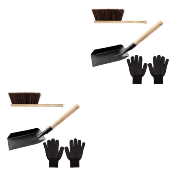 Naiovety Fireplace Tools Hearth Brush Set Gloves for Wood Burner Firepit Tipo 1 2piezas