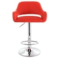 thumbnail image 2 of Elama 2 Piece Adjustable Faux Leather Bar Stool in Red with Chrome Base, 2 of 9
