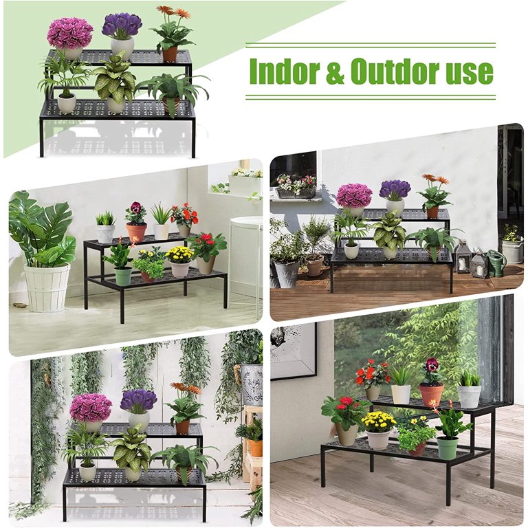 Outdoor Garden Flower Pot Holder Shelf - Heavy Duty Potted Flower