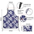 thumbnail image 3 of Pioneer Flower Floral Print Pattern Cotton Linen Apron with Pockets, Waterproof Adjustable, 33x27 Inch for Kitchen, Gardening, BBQ, Salon, 3 of 6