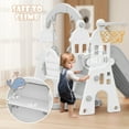 thumbnail image 4 of KORIMEFA 4-in-1 Kids Slide and Swing Set, Toddler Outdoor Playset Slide for Age 1-3, Outdoor and Indoor Playground Toy, Basketball Hoop and Climbe, 4 of 12