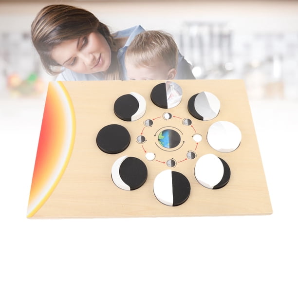 Rompecabezas De Fase Lunar Para Niños, Rompecabezas Educativo De Fase Lunar De Tilo Para Niños