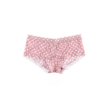 Hanky Panky Boyshort Women's Large Pink Stretch Sheer Lace Underwear ERK1727