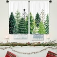 thumbnail image 4 of Christmas Tree Forest Kitchen Curtains 27.5W x 39L Inch Xmas Winter Pine Fir Holiday Seasonal Green Rod Pocket Short Small Window Treatment Drapes Decor 2 Panels, 4 of 8