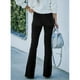 thumbnail image 4 of Pantalones De Color Puro,Pantalones Acampanados para Mujer Pantalones Ajustados Altos para Mujer Pantalones con Bolsillos Rendimiento De Gama Alta, 4 of 6