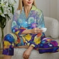 thumbnail image 6 of Uemuo Spring Flower Seasonal Pattern Womens Pajama Sets,PJ Set for Women,Pajamas for Women Logo,Long Sleeve Pajama Set for Women,Soft Long Sleeve Top With Pants-XX-Large, 6 of 9