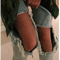 thumbnail image 3 of Women Crystal Rhinestone Fishnet Elastic Stockings Fish Net Tights Pantyhose Tights, 3 of 6