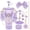 Purple, variant on 9 PCS Cup Accessories Set for 20/30/40 oz Tumbler Including Bottle Cover Cup Strap Chain Pendant Bow Decoration Butterfly Pendant for Women