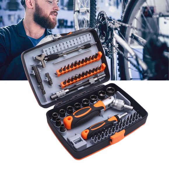 Ratchet Screwdriver Set, Screw Driver Set Rotatable Ratchet Handle Multifunctional CR V Steel 68 in 1 for Repair Maintenance