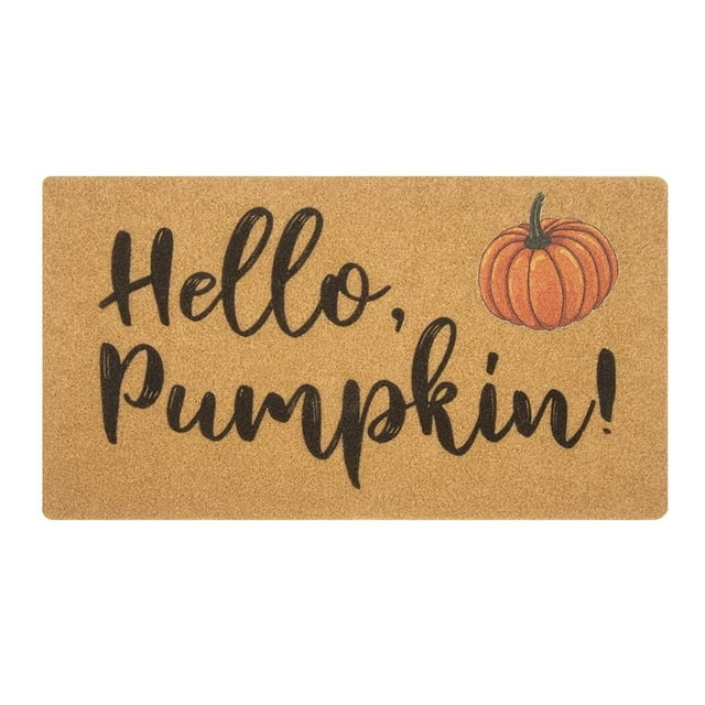 Décorations d'Halloween Tapis de Bienvenue Citrouille Intérieure pour Entrée Extérieure Tapis de Porte en Fibre de Coco avec Support Antidérapant Tapis de Porte de Vacances d'Automne