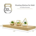 thumbnail image 2 of PetFurnishn Floating Shelves - 24 Inch for Bedroom, Kitchen, Bathroom - 3 Maple Wood Wall Shelves for Decor, Books, Storage - Mounted with Invisible Brackets, 2 of 6