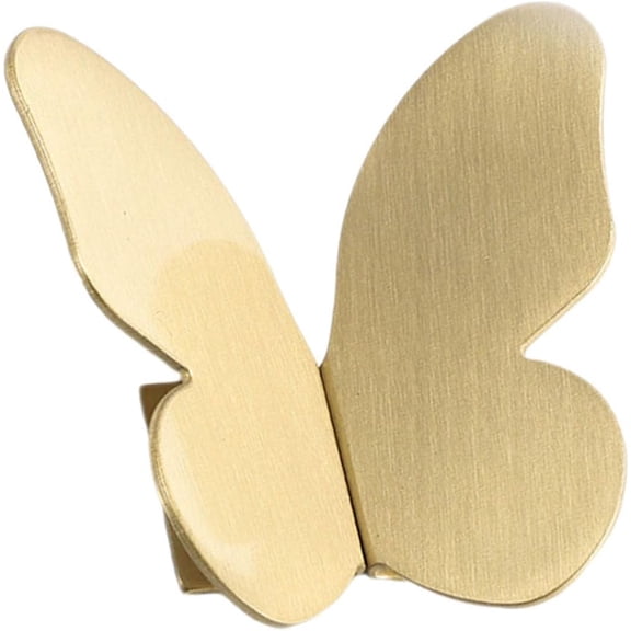 Butterfly Cabinet Handles Aluminum Alloy Wardrobe Door Pulls Brushed Gold Single Hole 1 Pair for Kitchen Cabinets and Dresser Drawers(Q)