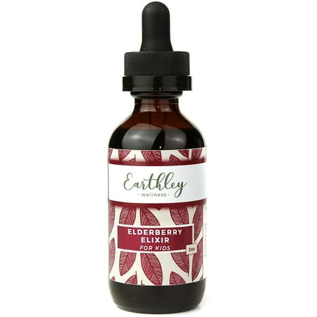 Earthley Elderberry Herbal Extract, Made with 100% Organic Ingredients, Concentrated Formula, Immune Supporting Herbs, Gluten-Free, Soy-Free, Corn-Free, No Added Sugars or Colors (2oz, Kids)