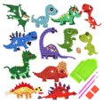 thumbnail image 1 of Pintura de diamantes para niños, dinosaurio, pegatinas de diamantes 5D para manualidades infantiles, decoración del hogar, incluye 12 pegatinas de diamantes, 2 bolígrafos de pintura de diamantes, 2, 1 of 5