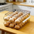 thumbnail image 4 of Bookk 2 Tier Egg Holder For Refrigerator With Lid Large Capacity Holds 36 Eggs In Clear Container Stackable Organizer For Kitchen Storage Refrigerator Countertop, 4 of 6