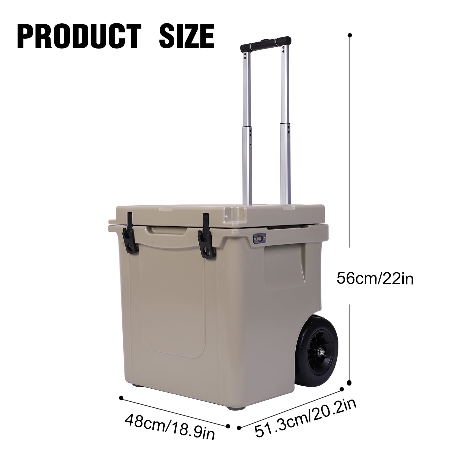 Qiyester Insulated Cooler Portable Hard Sided Ice Chest Lunch Box Anti-Slip with Pull Handle Wheels for Beach, Drink, Beverage, Camping, Picnic, Fishing, Boat, Barbecue (5L)