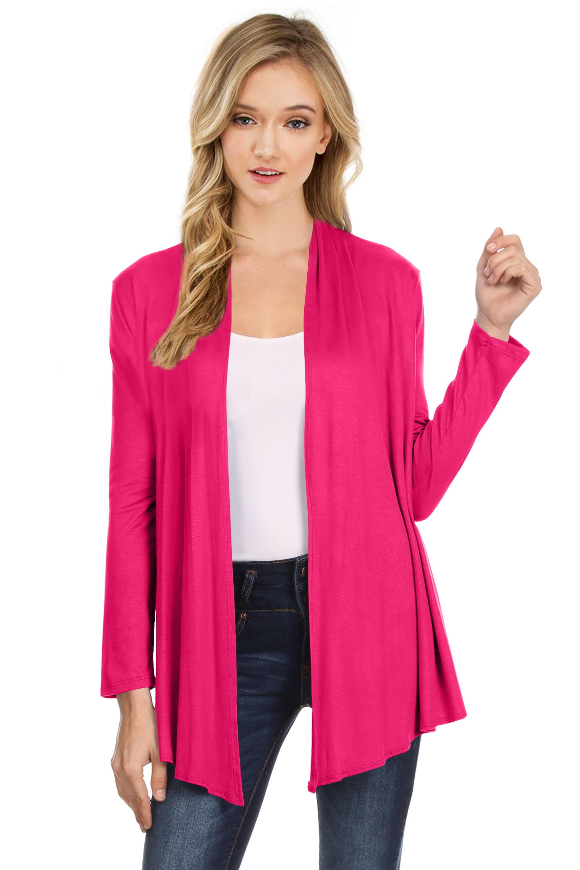 Women's Casual Lightweight Open Front Cardigan and Soft Basic Drape Long Sleeve Sweater Coat Made in USA Clothing Womens Clothing Jumpers Cardigans 