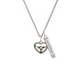 thumbnail image 2 of Delight Jewelry Goldtone Longhorn in Rope Heart Silvertone Guardian Angel Bar Charm Necklace, 23", 2 of 4