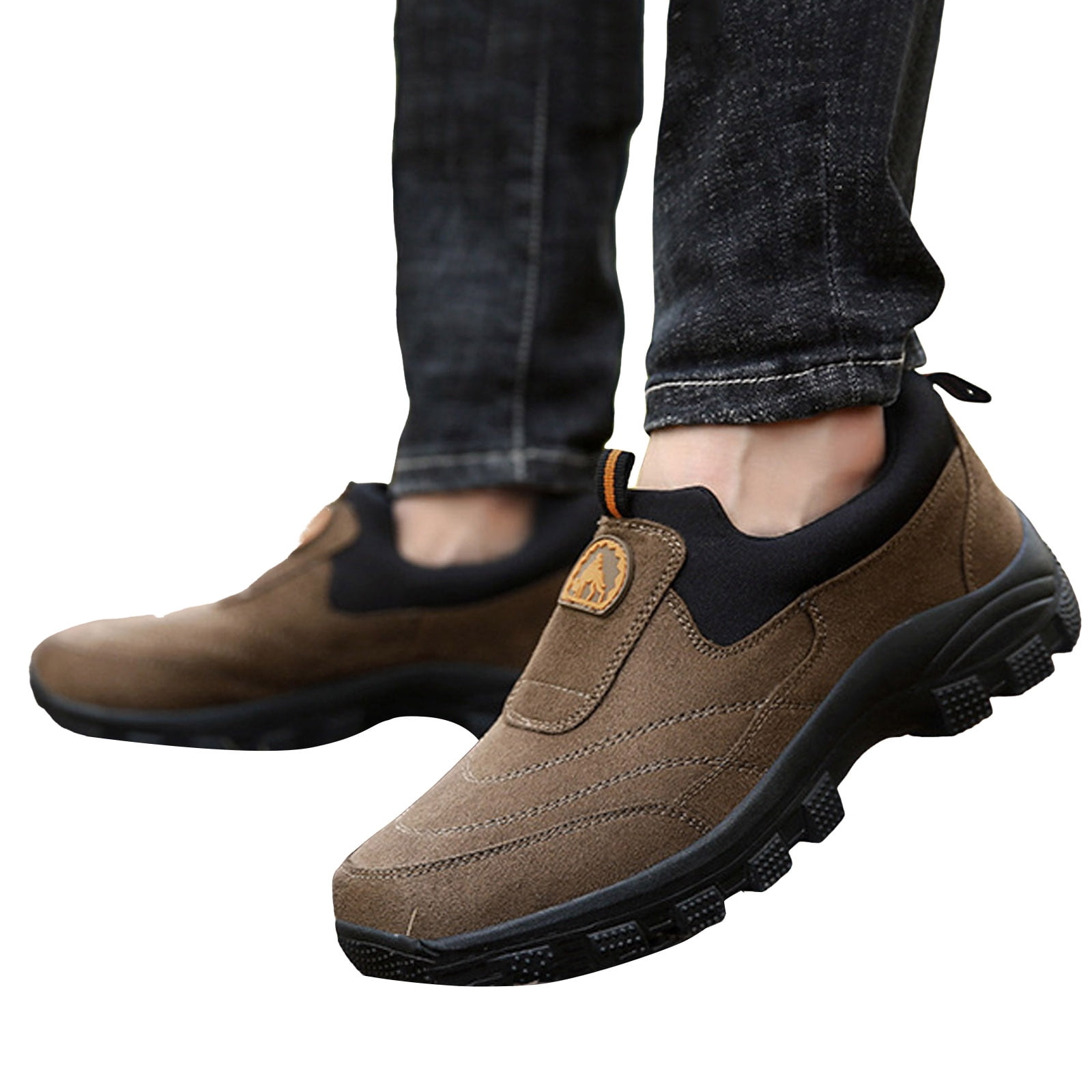 YLYL Men's Orthopedic Sneakers Non-Slip Lightweight Casual Slip-On Outdoor Hiking Walking Shoes