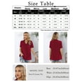 thumbnail image 4 of Women's Short Sleeve Tops Dressy V Neck Pleated Button Tunic Tops Blouses Casual Loose Shirts Fashion 2024, 4 of 4