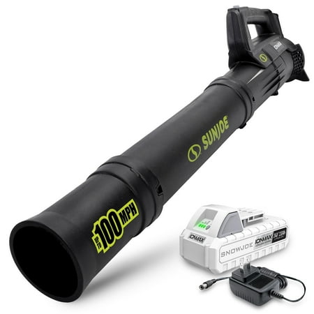 Sun Joe 24V Jet Leaf Blower Cordless Compact Turbine with Battery, Black, 24V-TB-LTE