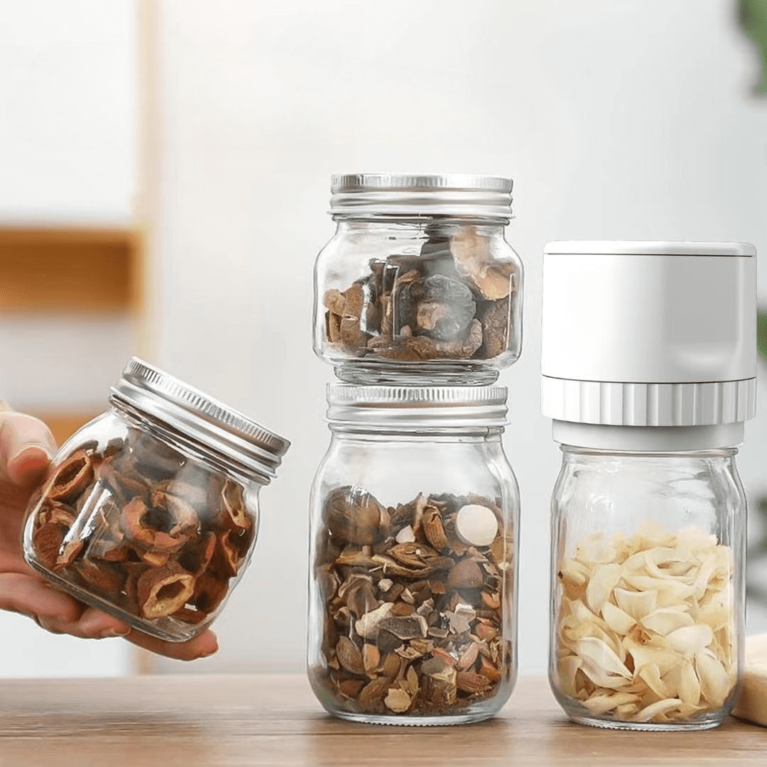 Vacuum Sealer Kit for Jars, Compatible with Wide & Regular Mouth, Food Storage Vacuum Sealing System for Dry & Liquid Foods