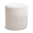thumbnail image 1 of Pemberly Row Ottomane / Tabouret Beige Moderne / Contemporain en Tissu Microsuède Doux, 1 of 8