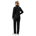 thumbnail image 2 of Women's 2Pc Full Zip Tracksuit, 4 Way Stretch Breathable with Reflective & Zipper Pockets for Gym Running Black 2XL, 2 of 8